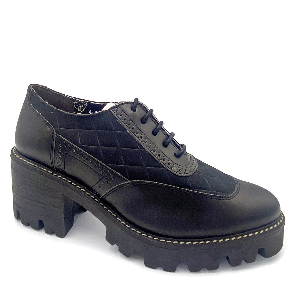Loafer noir à talon en tissus recyclés 1967