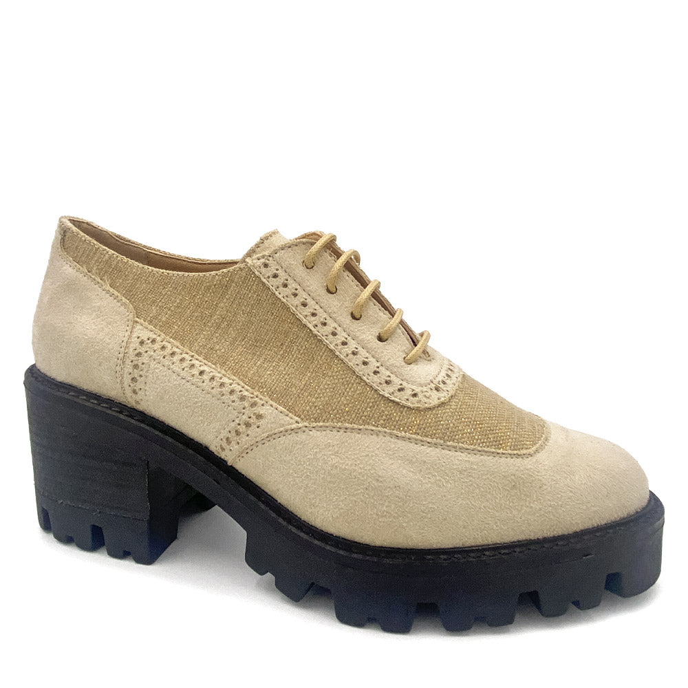 Loafer beige à talon en tissus recyclés 1967