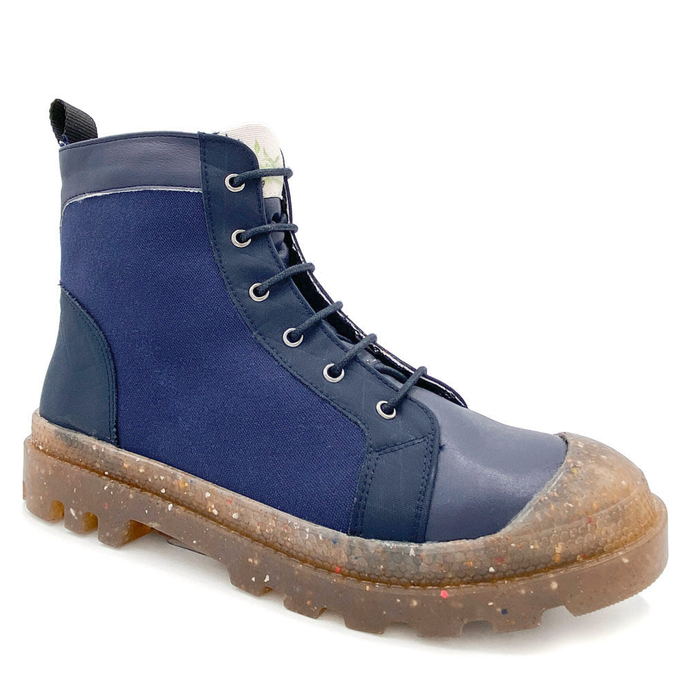 Blue bootie in recycled textile 1970