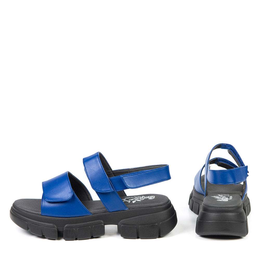 VESTA Sandale bleue en cuir de cactus