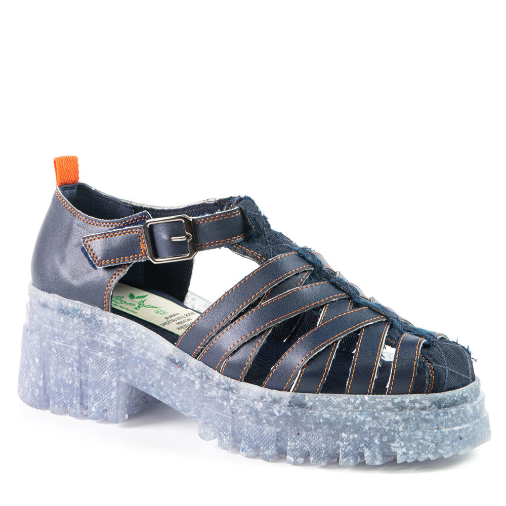 Sandale bleu en matériel recyclé 2056