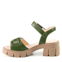 BEVERLY Sandale verte en cuir de cactus
