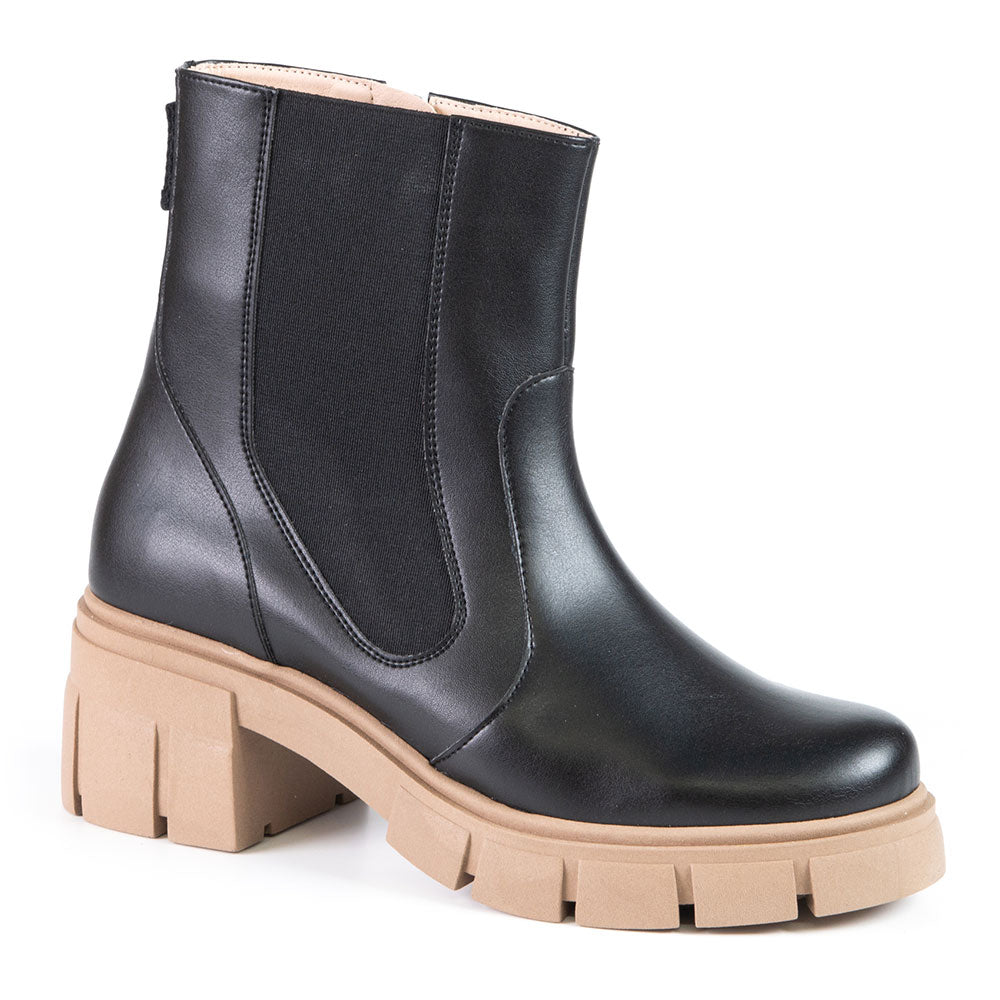 CHELSEA Bottillon Noir en cuir de cactus