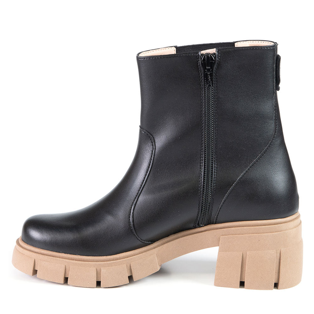 CHELSEA Bottillon Noir en cuir de cactus