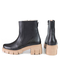 CHELSEA Bottillon Noir en cuir de cactus