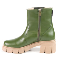 CHELSEA Bottillon Vert en cuir de cactus
