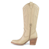 GEORGIA Beige Cactus Leather Cowboy boot