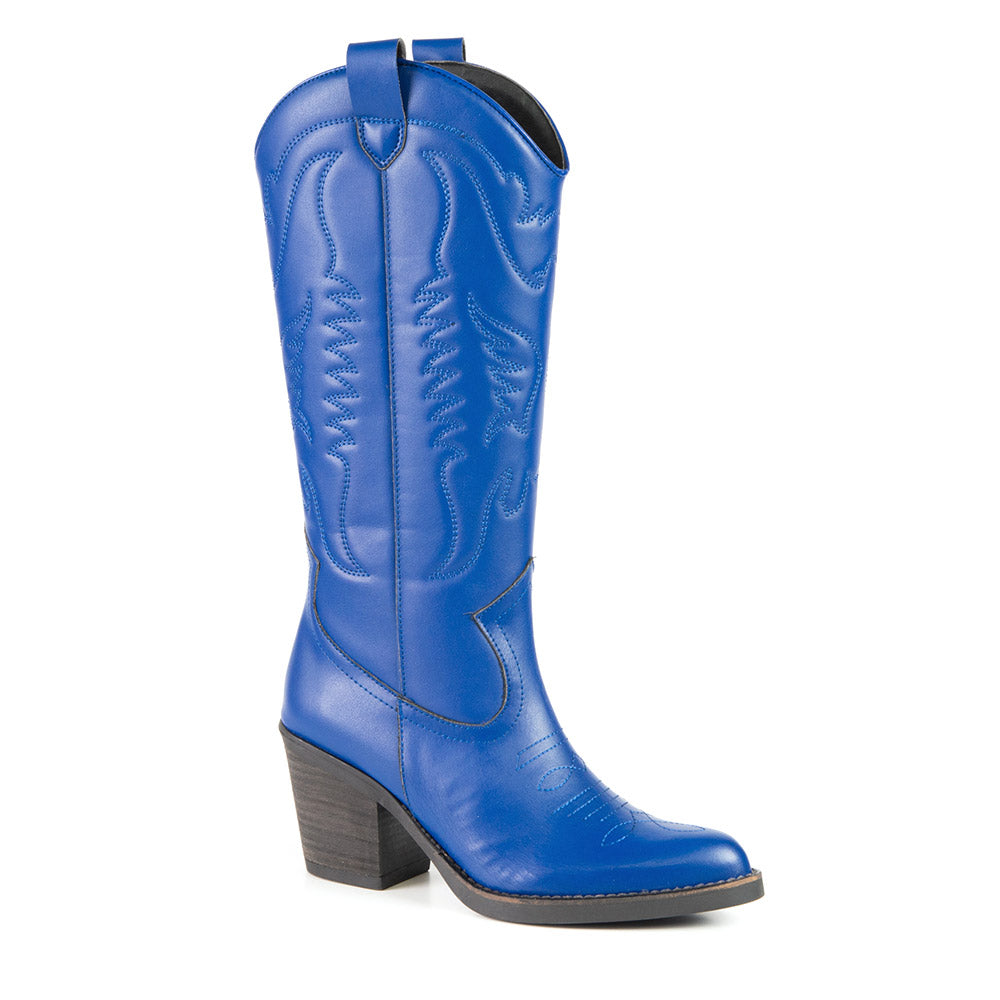 GEORGIA Botte de cowboy Bleu en cuir de cactus