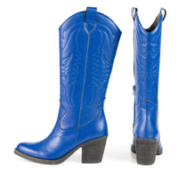 GEORGIA Blue Cactus Leather Cowboy boot