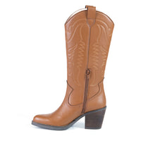 GEORGIA Tan Cactus Leather Cowboy boot