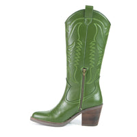 GEORGIA Botte de cowboy Vert en cuir de cactus