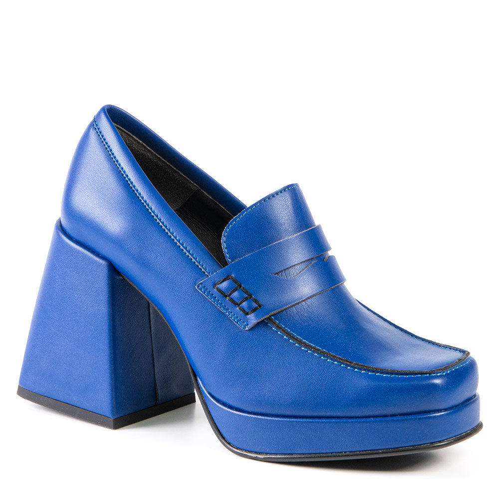 GINNY Loafer Bleu en cuir de cactus