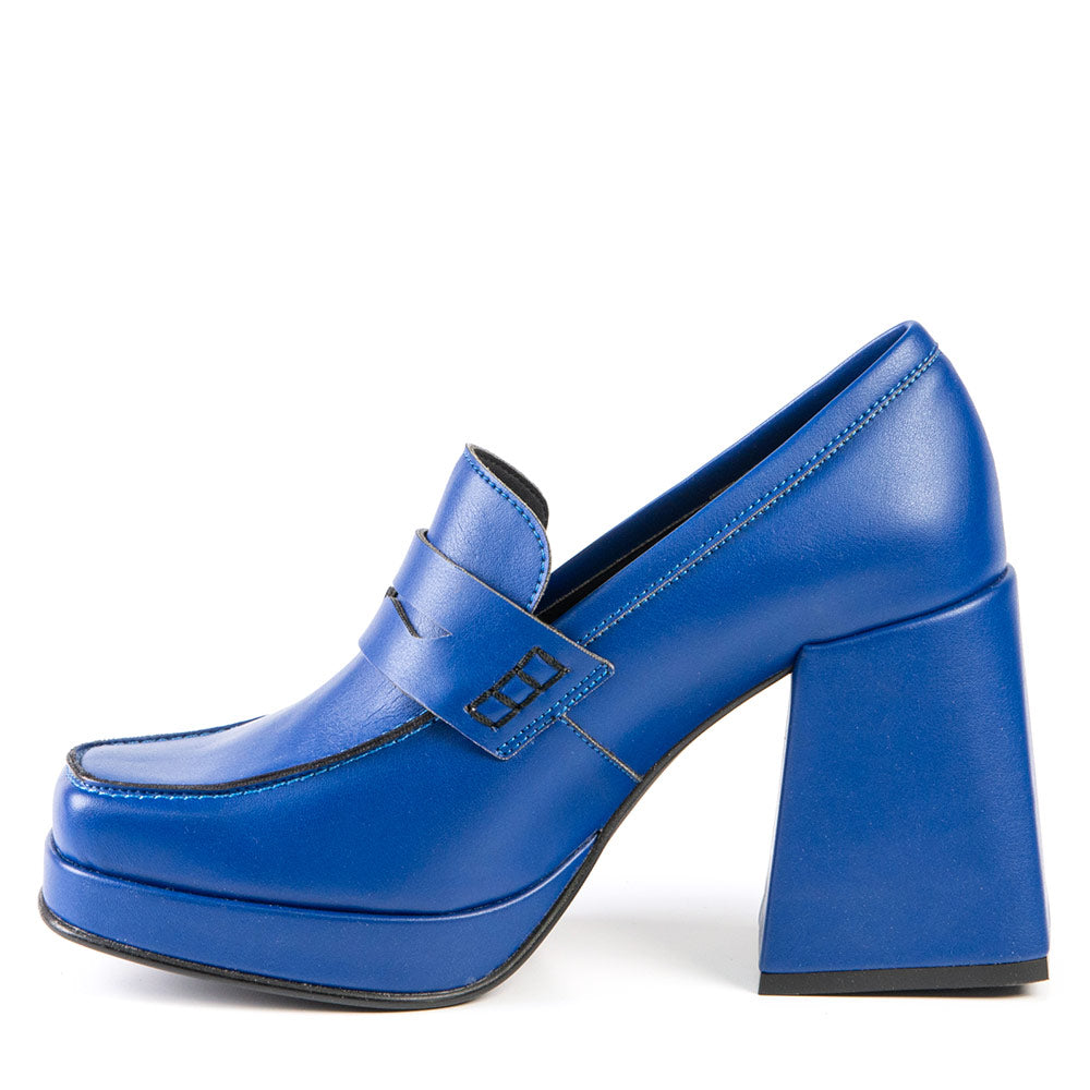 GINNY Loafer Bleu en cuir de cactus