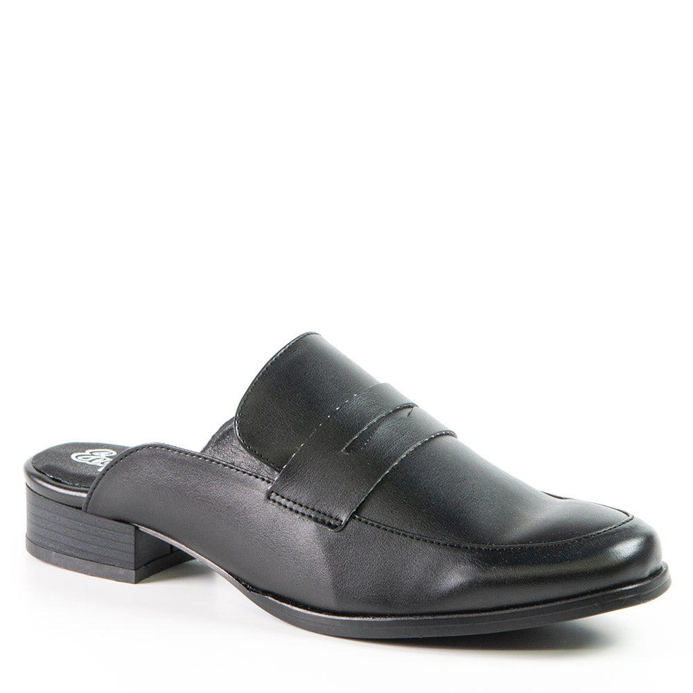 Black slip-on in cactus leather 2061