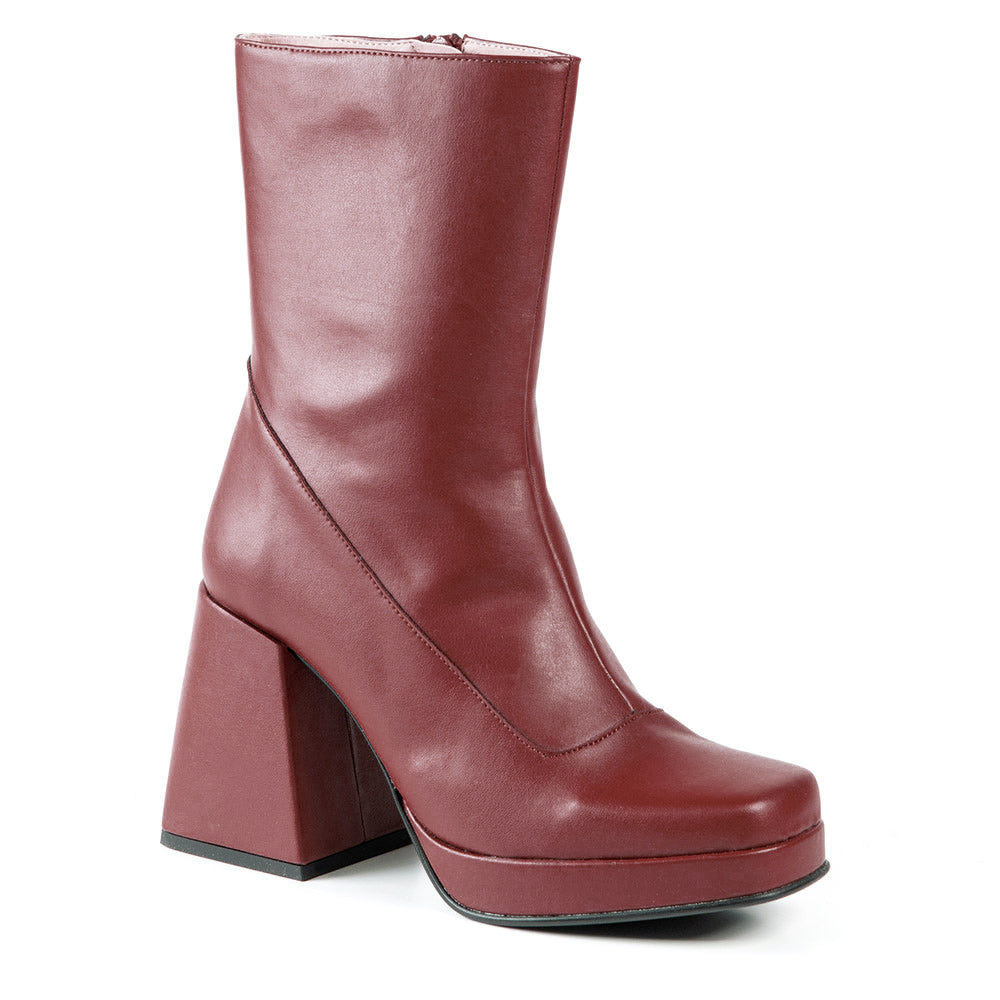 Burgundy bootie in cactus leather 1954