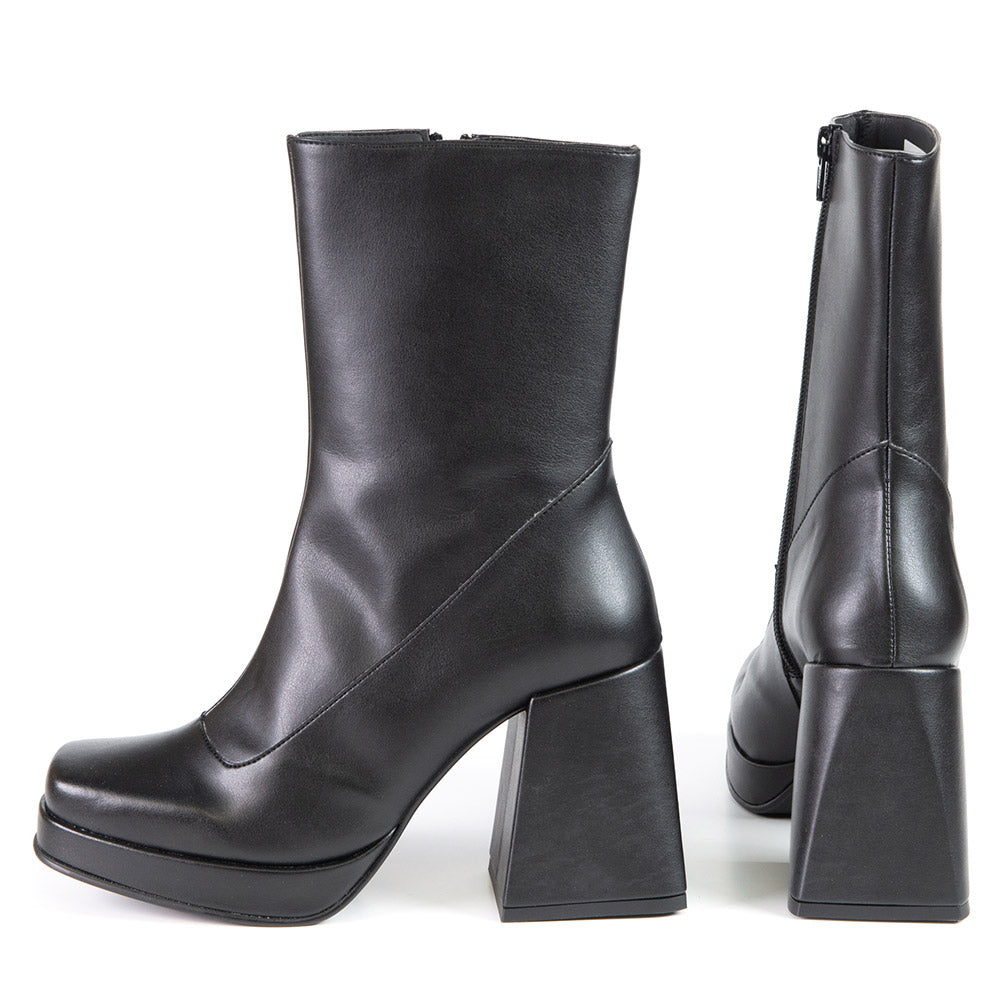 KELLY Bottion Noir en cuir de cactus
