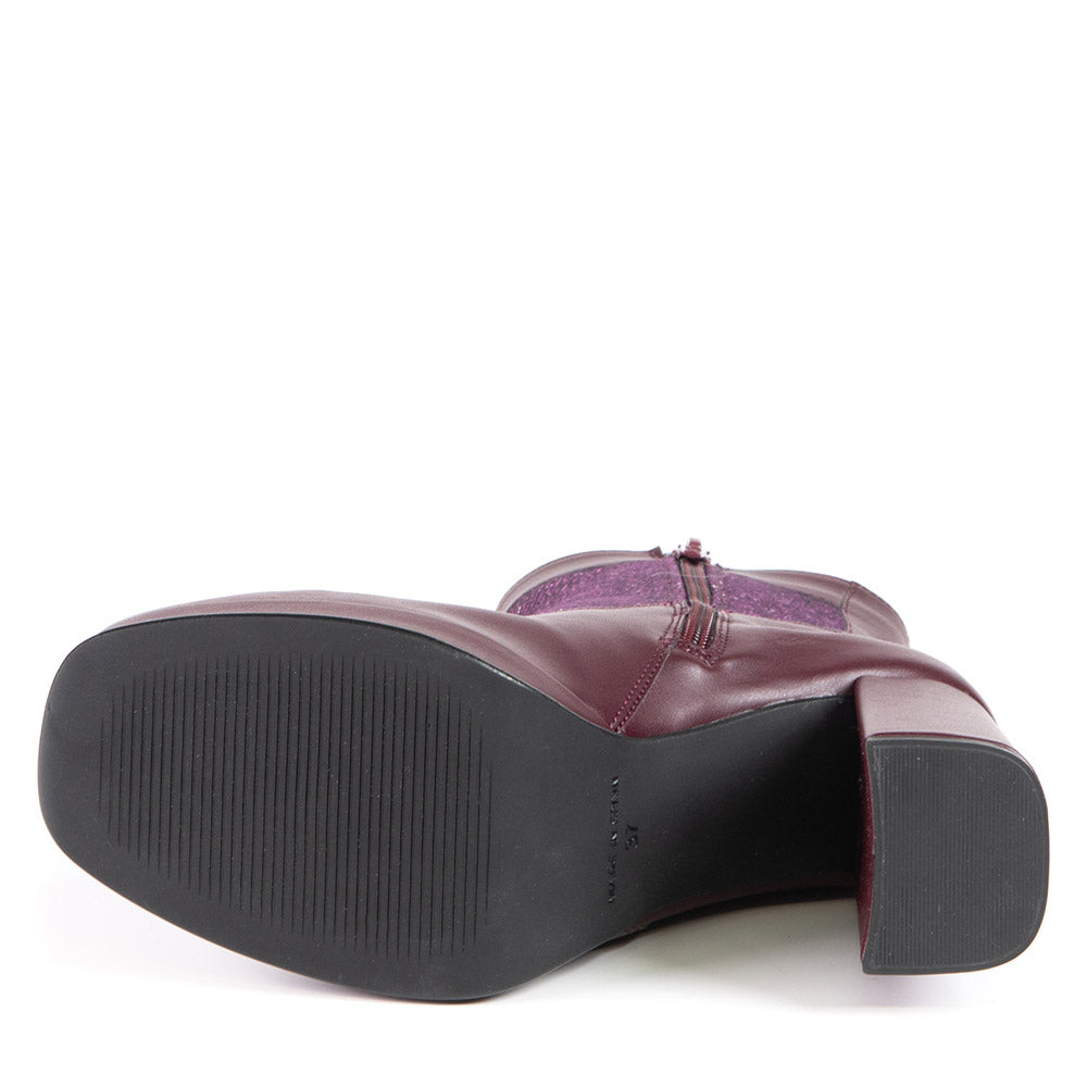 MAGALIE Bottillon talon haut Mauve en matériel recyclé