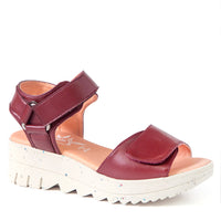 LARENTIA Burgundy Cactus Leather Sandals