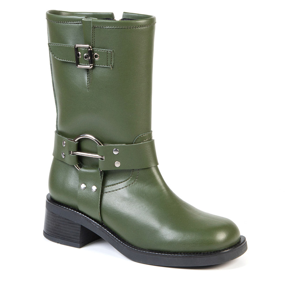 Green boot in cactus leather 13395