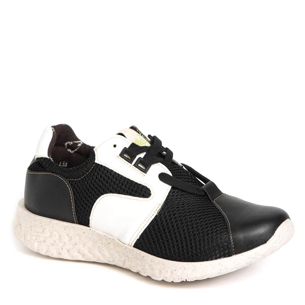 Black shoe in recycled textile 32308