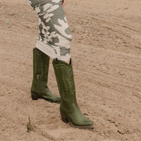GEORGIA Botte de cowboy Vert en cuir de cactus