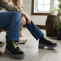 SASHA Black Recycled Material Bootie