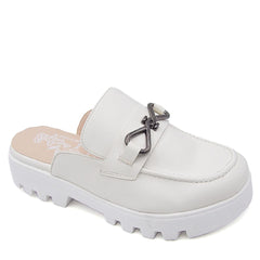 Mule blanche en cuir de cactus 2062