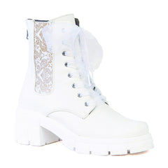 ARTEMIS Bottillon Blanc en cuir de cactus