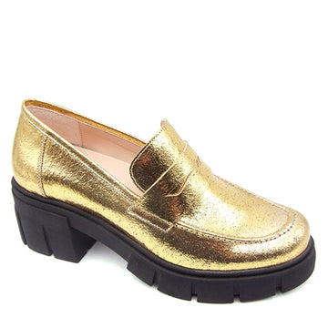 Gold loafer in cactus leather 2063