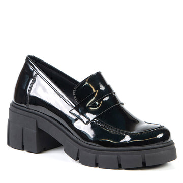 Black patent loafer in cactus leather 2063