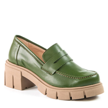 Loafer vert en cuir de cactus