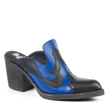 Blue and black slip-on in cactus leather 2185