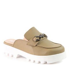Mule beige en cuir de cactus 2062