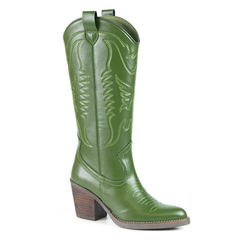 GEORGIA Green Cactus Leather Cowboy boot 
