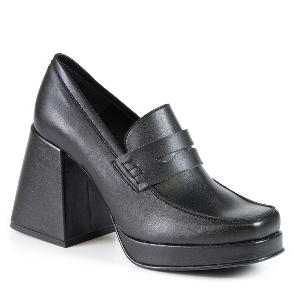 GINNY Black Cactus Leather Loafer 