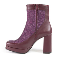 MAGALIE Purple Recycled Material Heeled Bootie 
