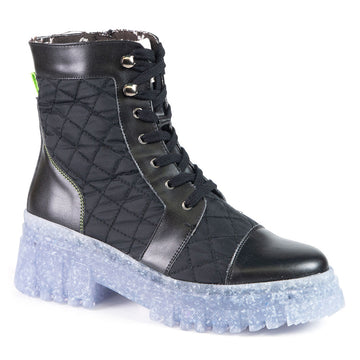 SASHA Black Recycled Material Bootie 