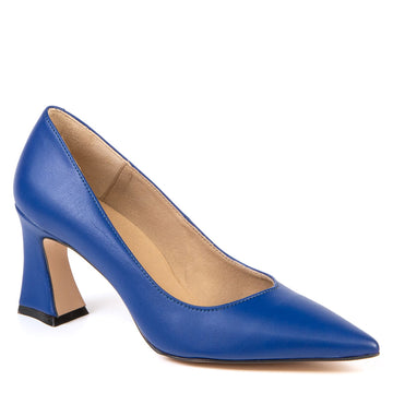 Blue heel in cactus leather 13195